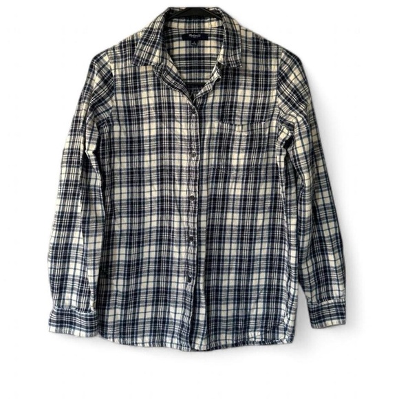 Madewell Blue Plaid Button Up Flannel Shirt - Picture 1 of 6